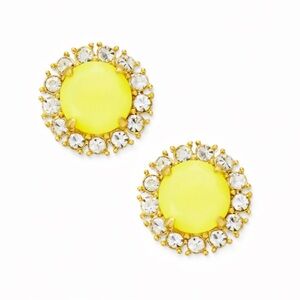 Kate Spade Secret Garden Yellow Pave Stud Earrings